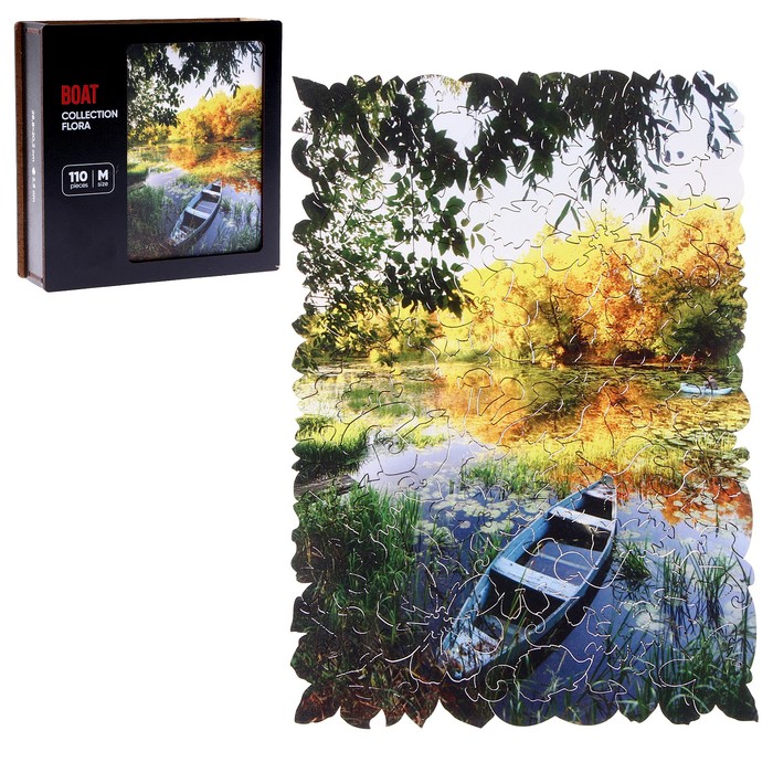 

Пазл фигурный Лодка на осенней реке, 110 деталей, 28,8x20,2 см