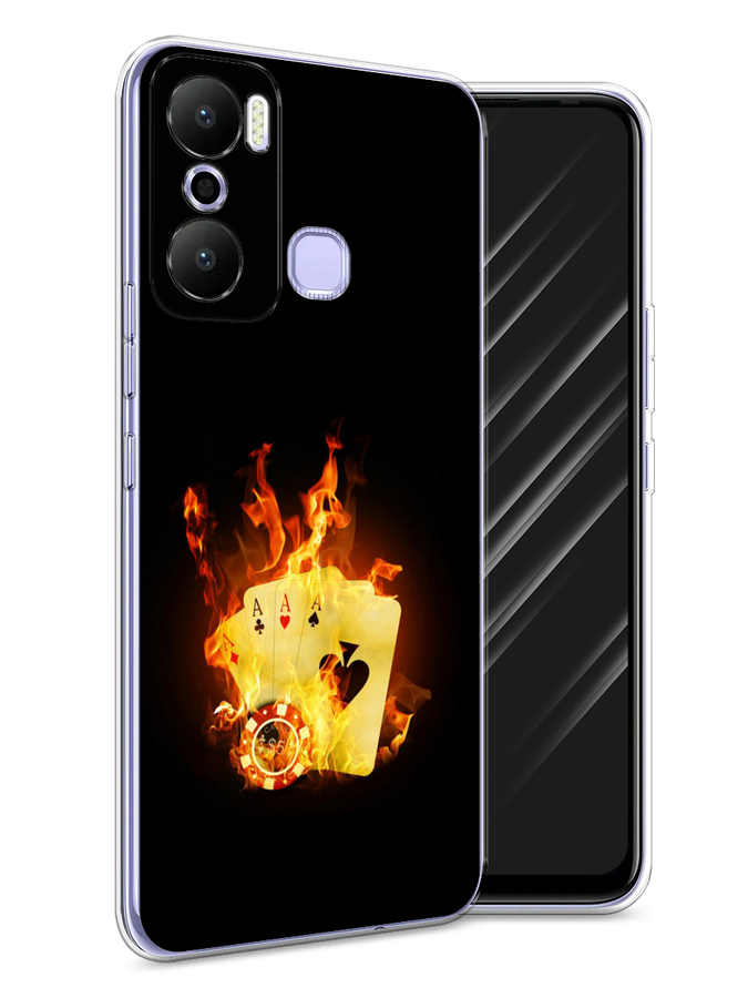 

Чехол Awog на Infinix Hot 20 Play "Горящие карты", Черный;оранжевый, 3103550-9