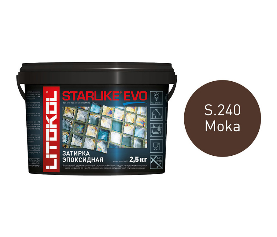 фото Затирка litokol starlike evo s.240 moka, 2,5 кг