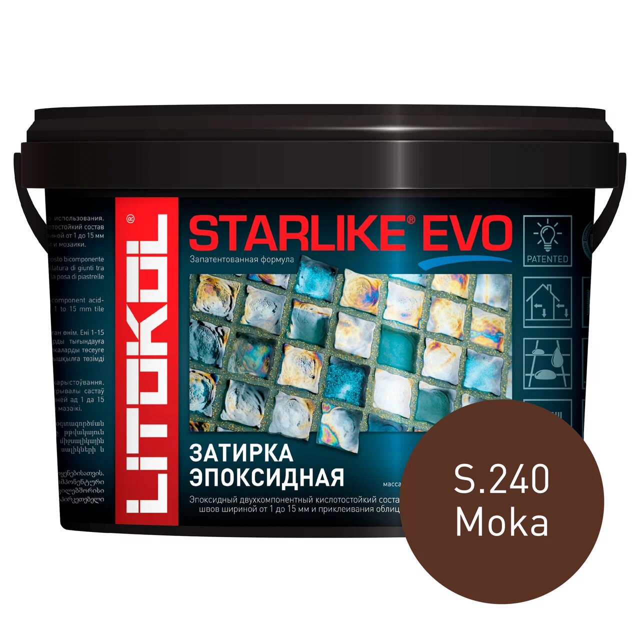 фото Затирка litokol starlike evo s.240 moka, 2,5 кг