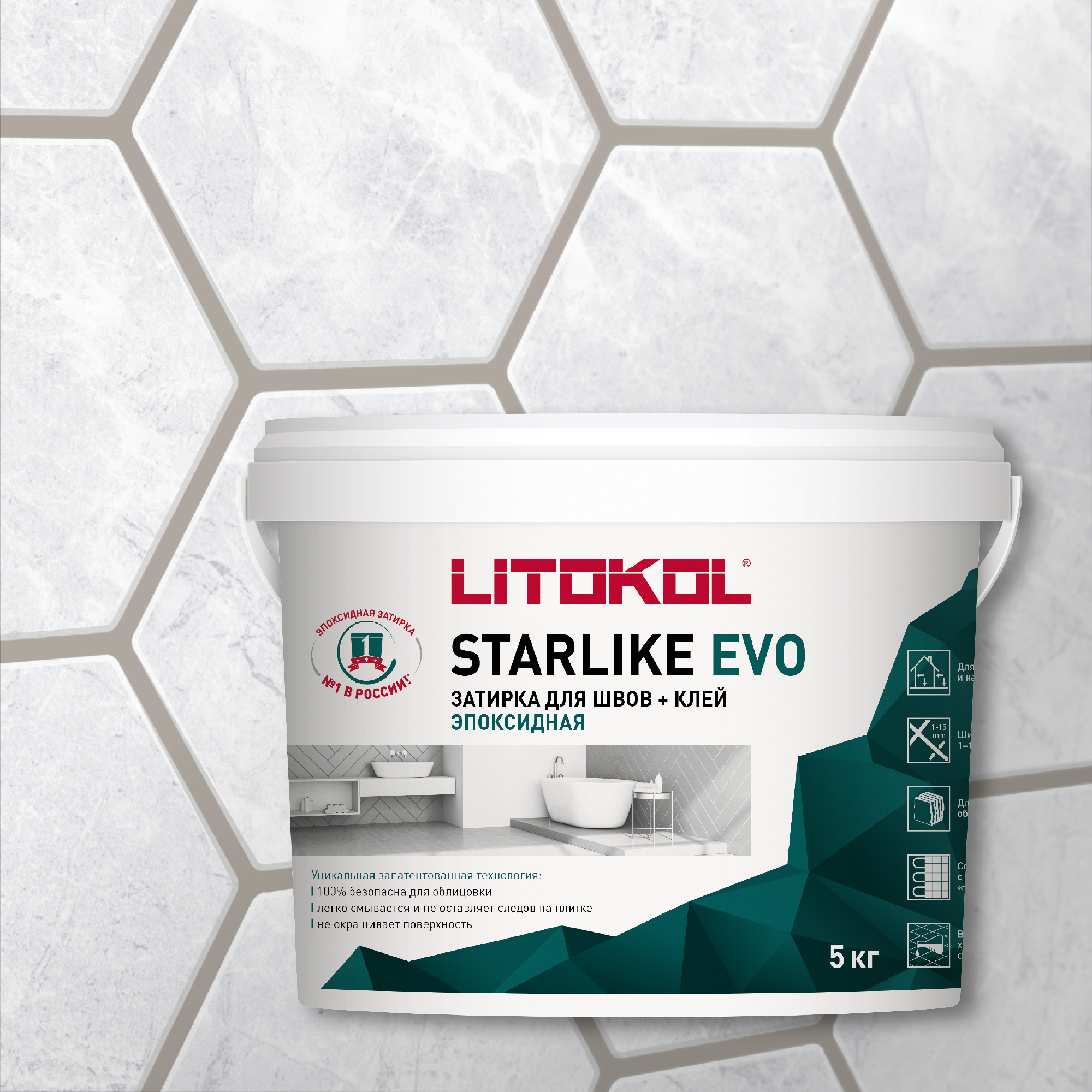 

Эпоксидная затирка LITOKOL STARLIKE EVO S.113 NEUTRO, 5 кг, Прозрачный, LITOKOL-1