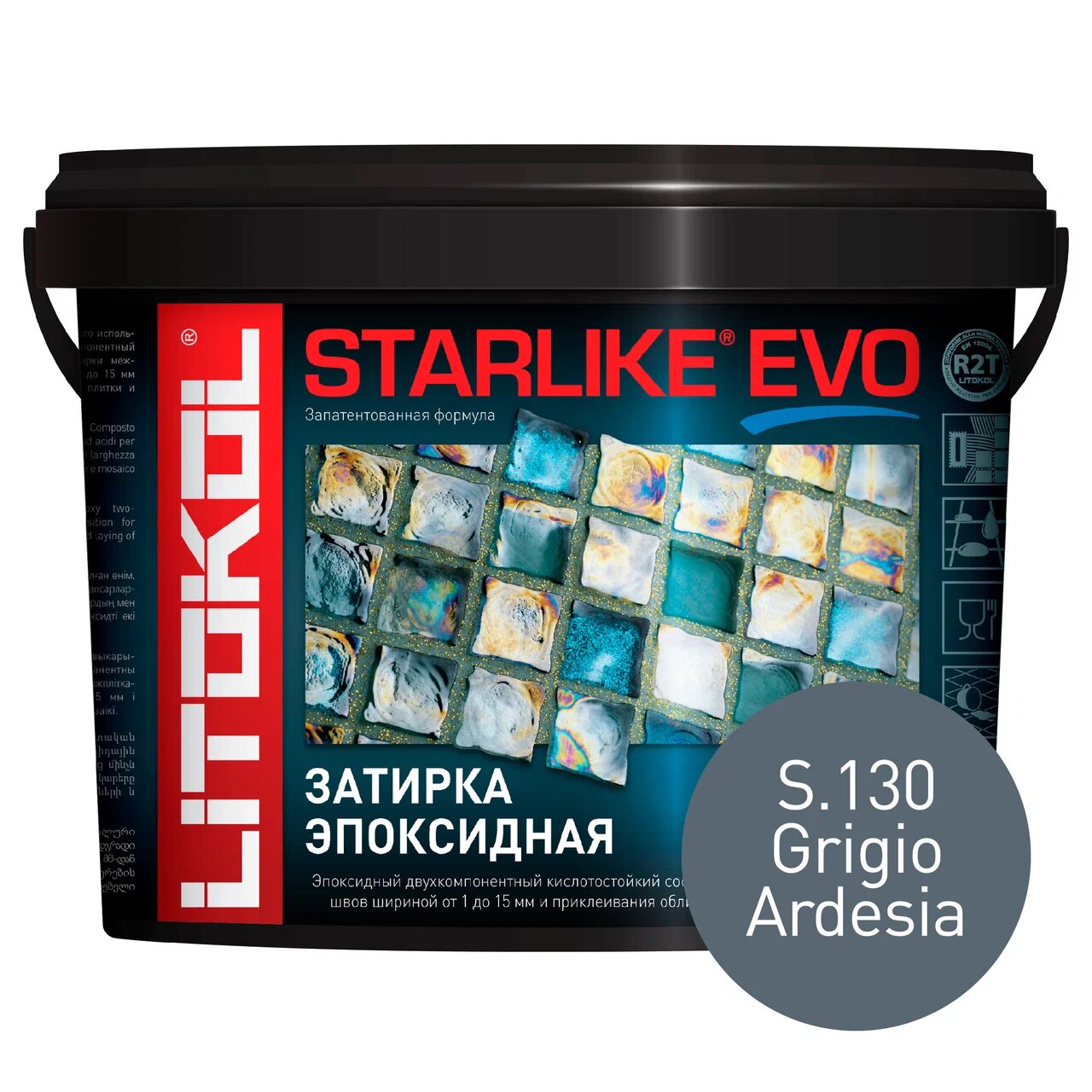 фото Затирка litokol starlike evo s.130 grigio ardesia, 5 кг