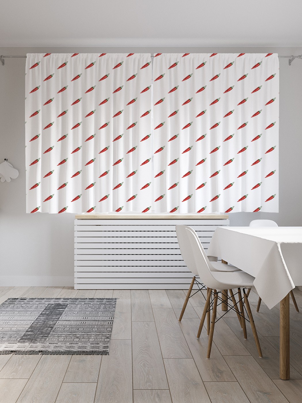 

Классические шторы JoyArty "Острый перец", серия Oxford DeLux, 2 полотна 145x180 см, Острый перец