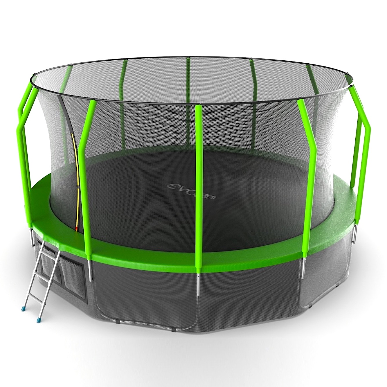 фото Батут evo jump cosmo 16ft green lower net с внутренней сеткой и лестницей, нижняя сеть