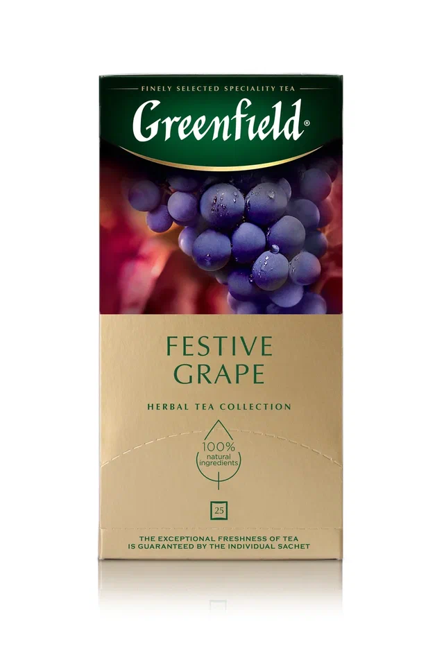 фото Напиток чайный greenfield festive grape, 25 пакетиков