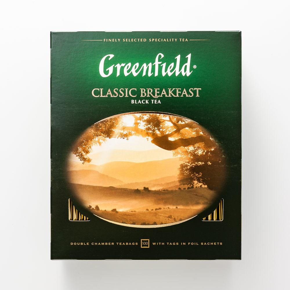 Чай classic breakfast. Greenfield Classic Breakfast (100пак.). Гринфилд Классик Брекфаст. Чай Гринфилд Классик Брекфаст черный. Чай черный Greenfield Classic Breakfast 100гр.