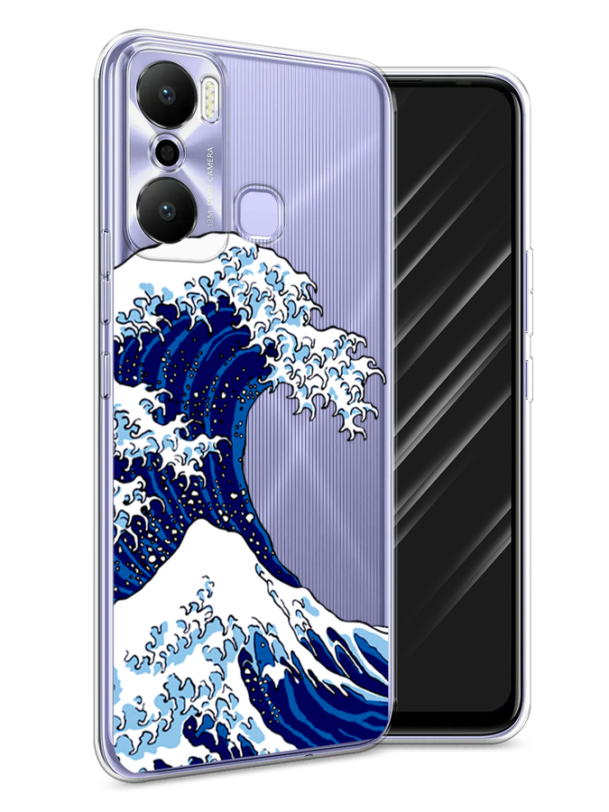 

Чехол Awog на Infinix Hot 20 Play "Волна в Канагаве", Синий;белый, 3103550-4