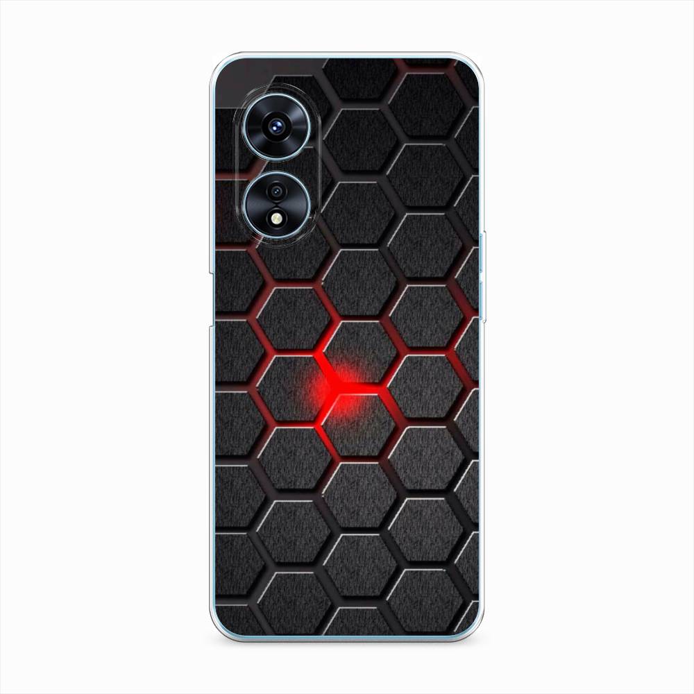 

Чехол на Oppo A97 "Соты красные", Красный;черный;серый, 2511050-3