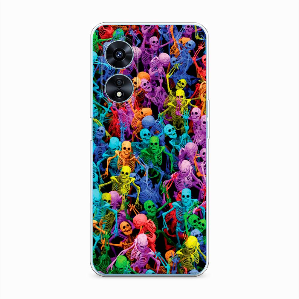 

Чехол на Oppo A97 "Вечеринка скелетов", Фиолетовый;желтый;оранжевый, 2511050-6