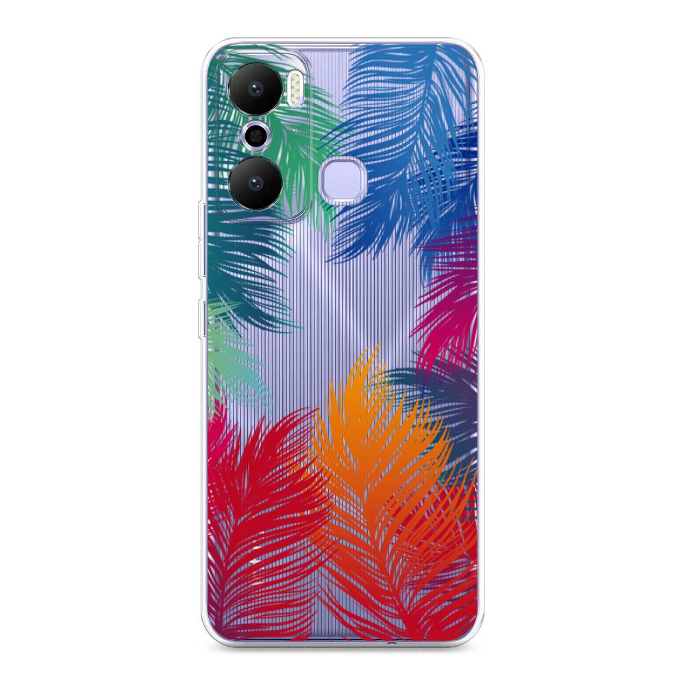 

Чехол Awog на Infinix Hot 20 Play "Рамка из перьев", Красный, 3103550-4