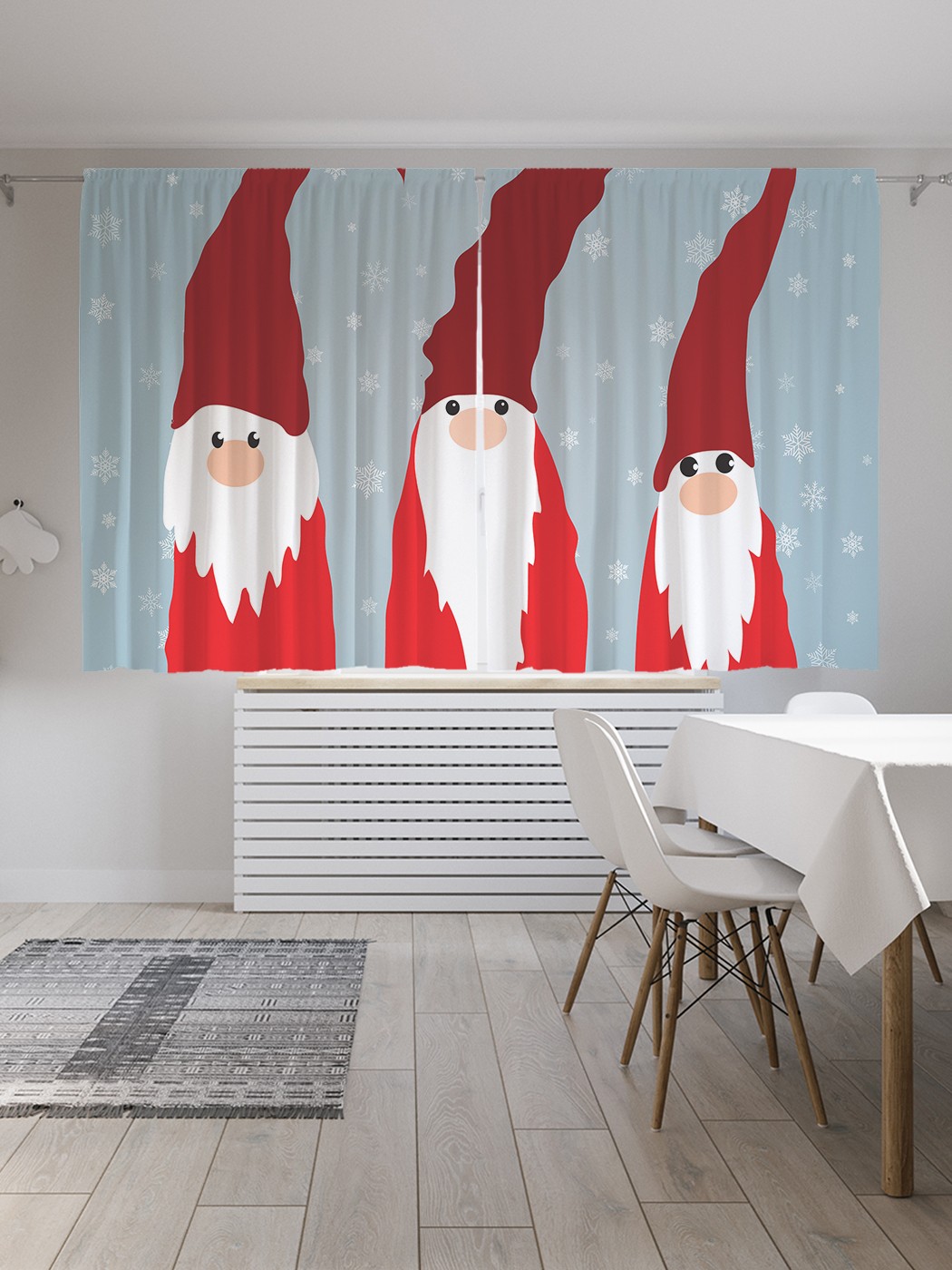 

Классические шторы JoyArty "Бородатые гномики", серия Oxford DeLux, 2 полотна 145x180 см, Бородатые гномики