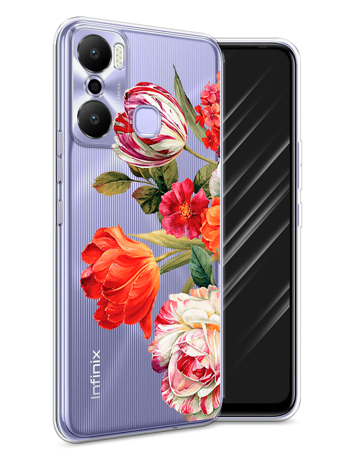 

Чехол Awog на Infinix Hot 20 Play "Весенний букет", Красный;розовый;зеленый, 3103550-8