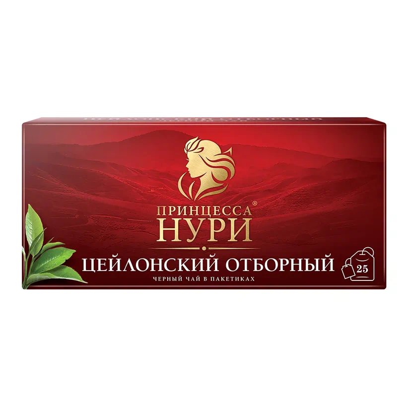 

Чай чёрный Принцесса Нури Цейлонский отборный, 25 пакетиков
