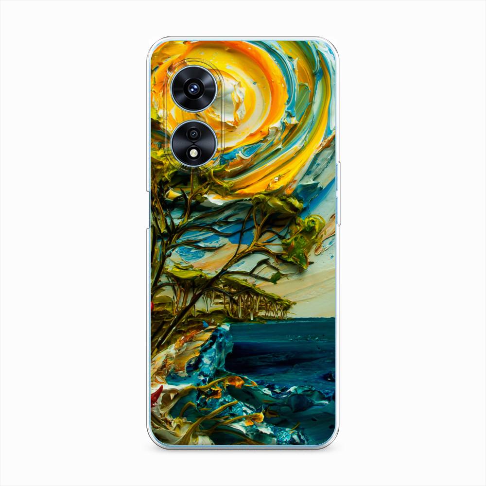 

Чехол на Oppo A97 "Солнце живопись", Желтый;синий, 2511050-4