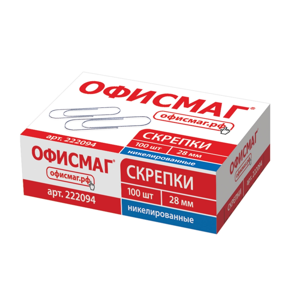 

Набор из 24 шт, Скрепки Офисмаг (222094)