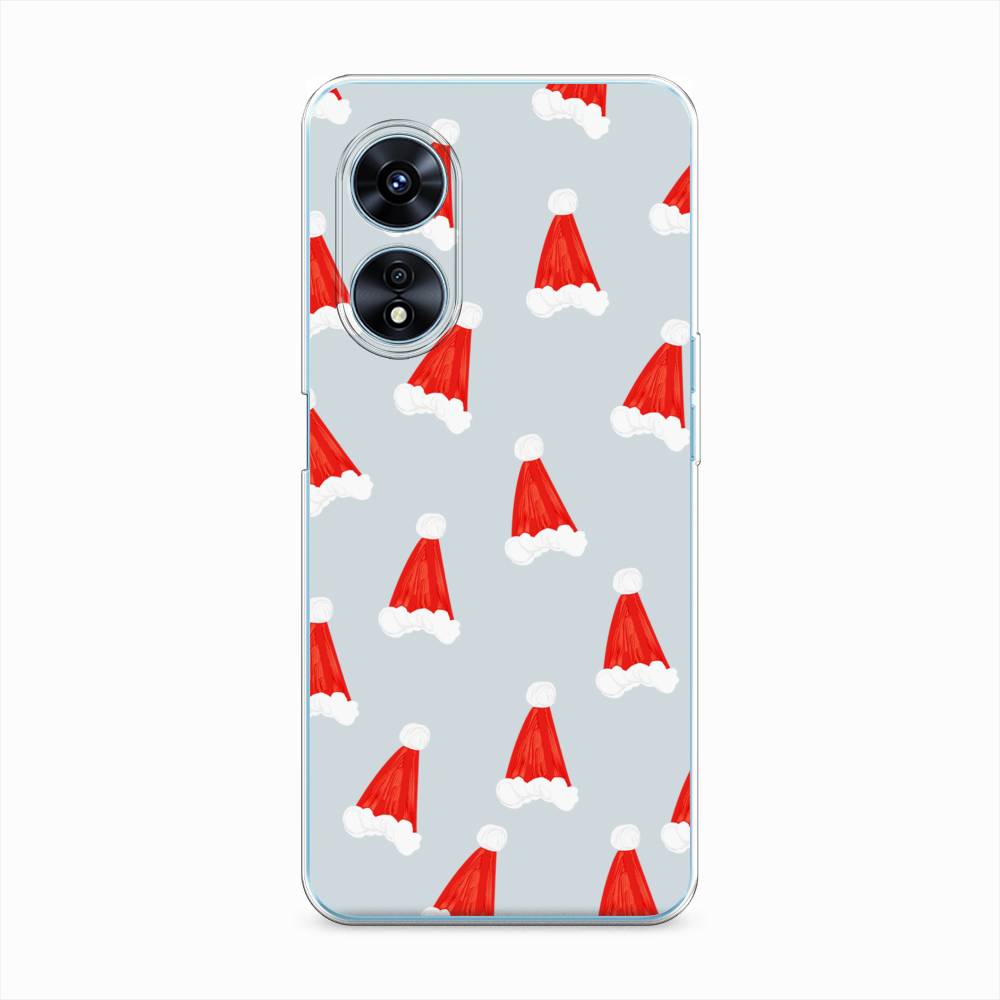 

Чехол на Oppo A97 "Новогодние шапочки", Белый;красный;серый, 2511050-5