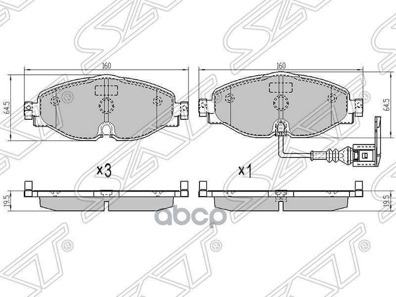 

Колодки Тормозные Перед Vag A3/Kodiaq/Octavia/Golf 11- Sat арт. ST8V0698151B