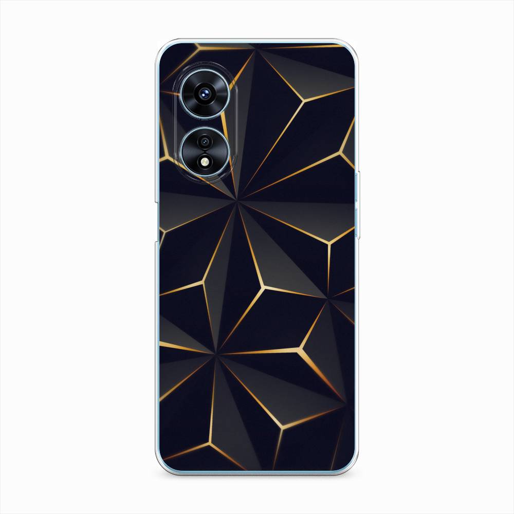 

Чехол на Oppo A97 "Черные полигоны", Золотистый;черный, 2511050-3