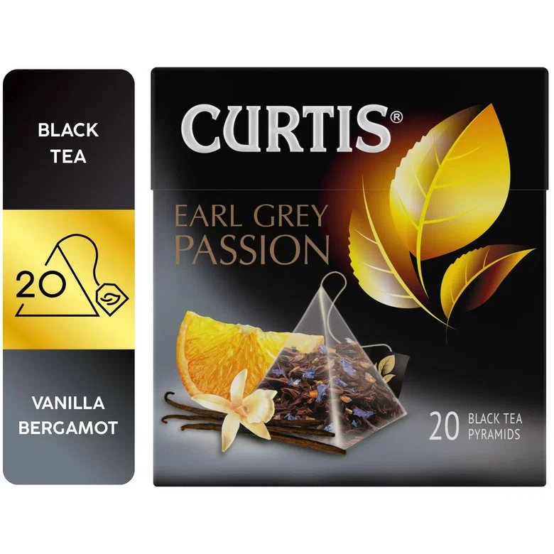 фото Чай curtis earl grey passion чёрный с добавками 20 пирамидок