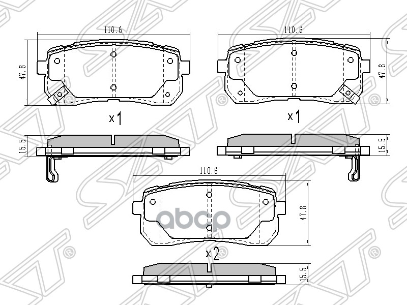 

Колодки Тормозные Зад Hyundai Starex/H1 08- Sat арт. ST583024HA50
