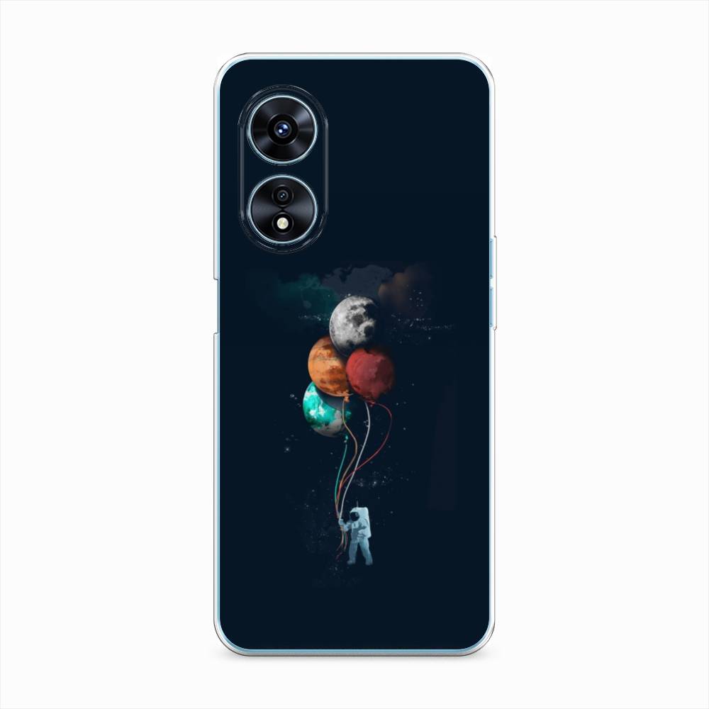 

Чехол на Oppo A97 "Космонавт с шариками", Разноцветный, 2511050-4