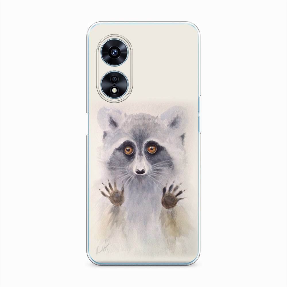 

Чехол на Oppo A97 "Енот за стеклом", Бежевый;серый, 2511050-4