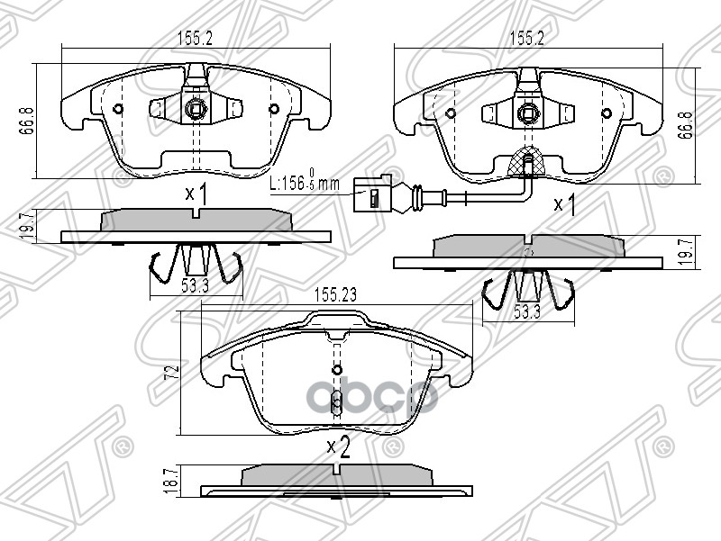 

Колодки Тормозные Перед Vag Q3/Tiguan 08-11/Polo Vi 20- Sat арт. ST5N0698151