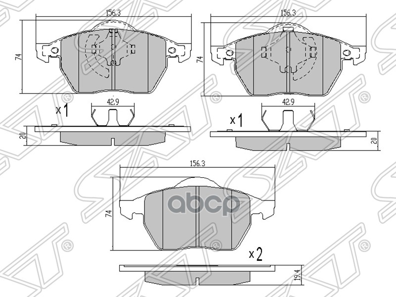 

Колодки Тормозные Перед Skoda Octavia 97-11 Sat арт. ST1J0698151L