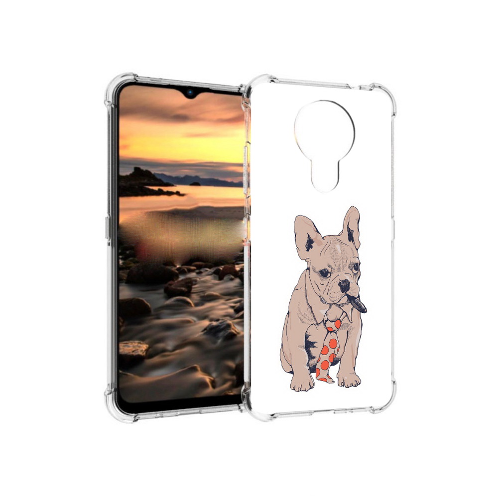 

Чехол MyPads Tocco для Nokia 1.4 бульдог с сигарой (PT159954.115.250), Прозрачный, Tocco