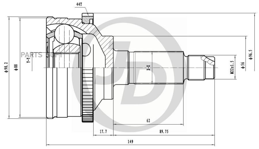 

JUST DRIVE ШРУС внешний ABS MA018A44 1шт