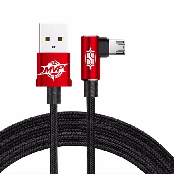 фото Кабель baseus usb micro usb 1m 2a mvp elbow угловой красный cammvp-a09