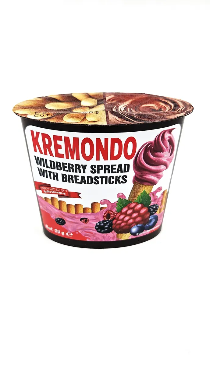 

Паста Kremondo ореховая со вкусом лесные ягоды с хлебными палочками 55 г