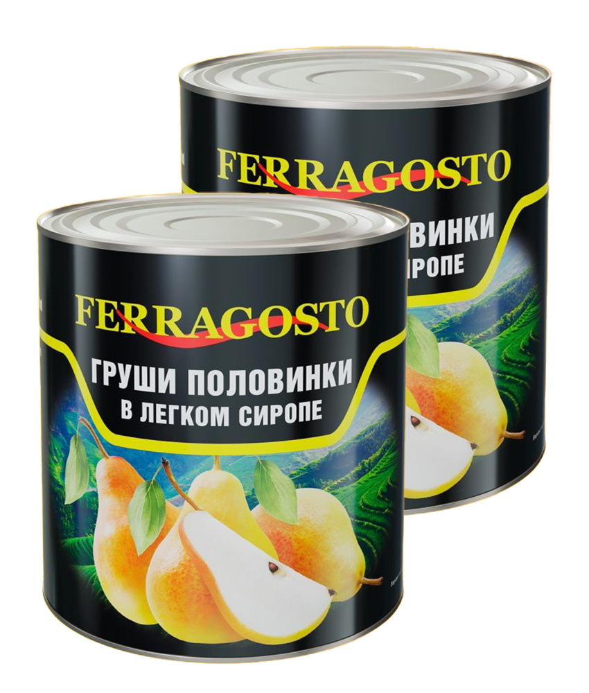 Груши половинки в легком сиропе, Ferragosto, 2шт. по 3100 мл