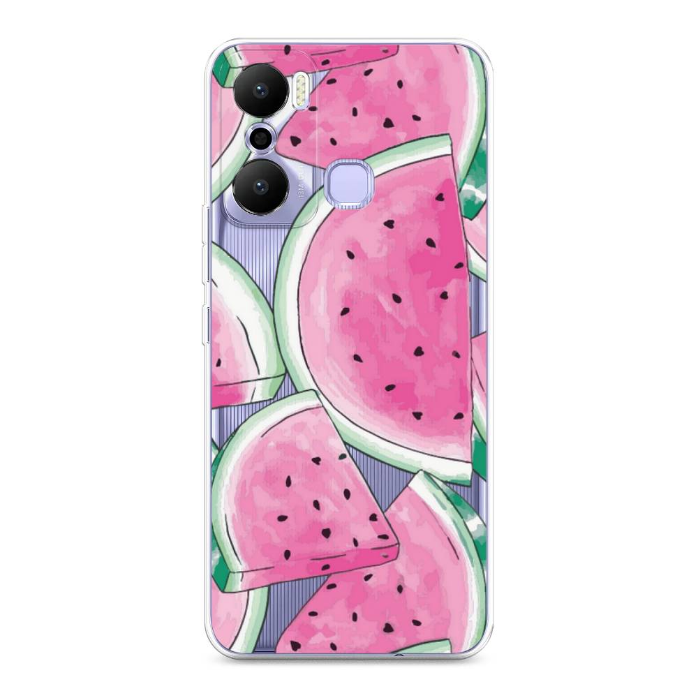 

Чехол Awog на Infinix Hot 20 Play "Акварельные арбузы", Зеленый;белый;розовый, 3103550-10