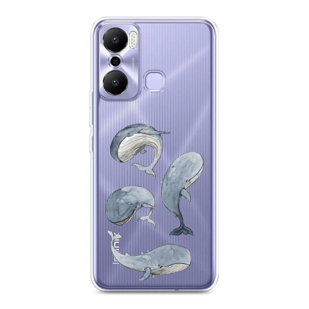 

Чехол Awog на Infinix Hot 20 Play "Киты", Голубой;белый;прозрачный, 3103550-1