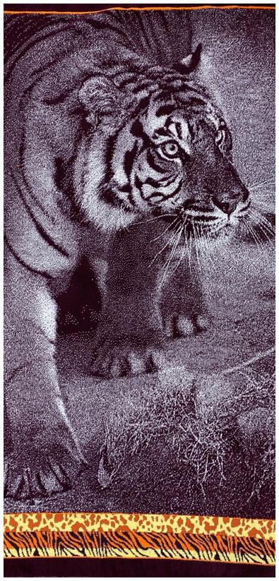 фото Полотенце "авангард" махровое; тигр 3623; размер: 70 х 140