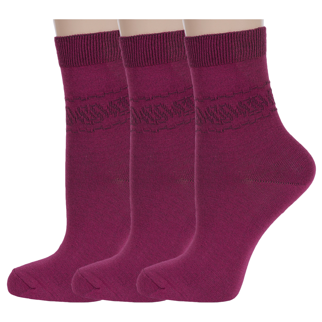 

Комплект носков женских Rusocks 3-С-400 бордовых 23, 3-С-400
