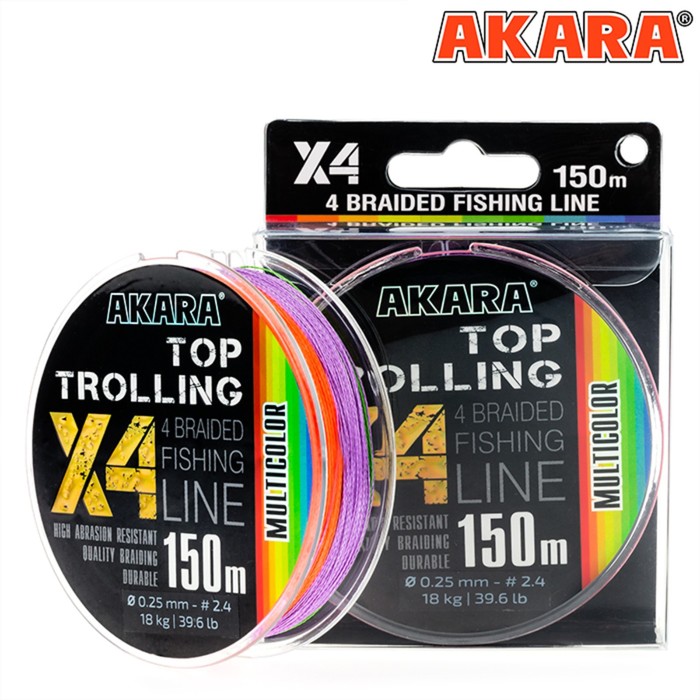 

Шнур Akara Top Trolling, цвет Multicolor, диаметр 0.16 мм, 150 м, Разноцветный