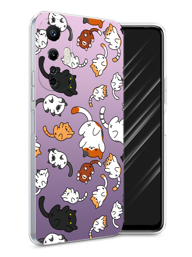 

Чехол Awog на Infinix Hot 20S "Котопад", Фиолетовый;белый, 3103650-7