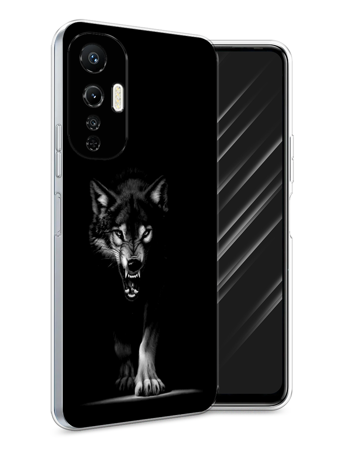

Чехол Awog на Infinix Hot 20S "Волк выходит из ночи", Серый;черный;белый, 3103650-1