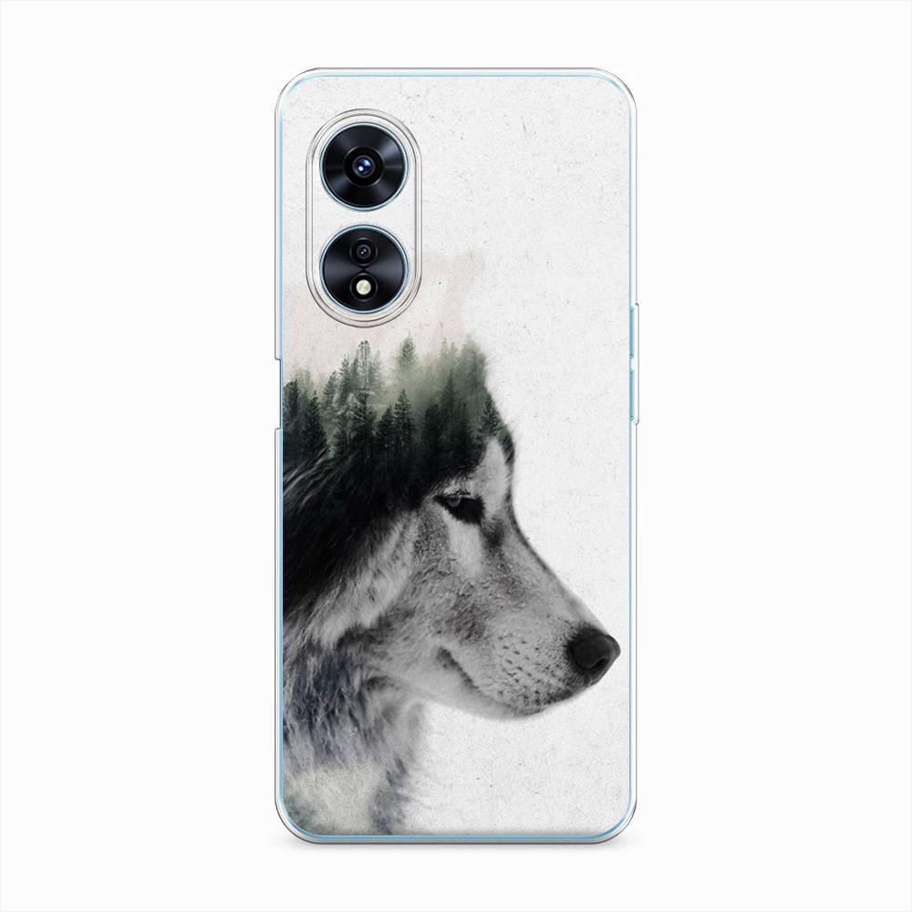 

Чехол на Oppo A97 "Волк лес", Серый;белый, 2511050-1