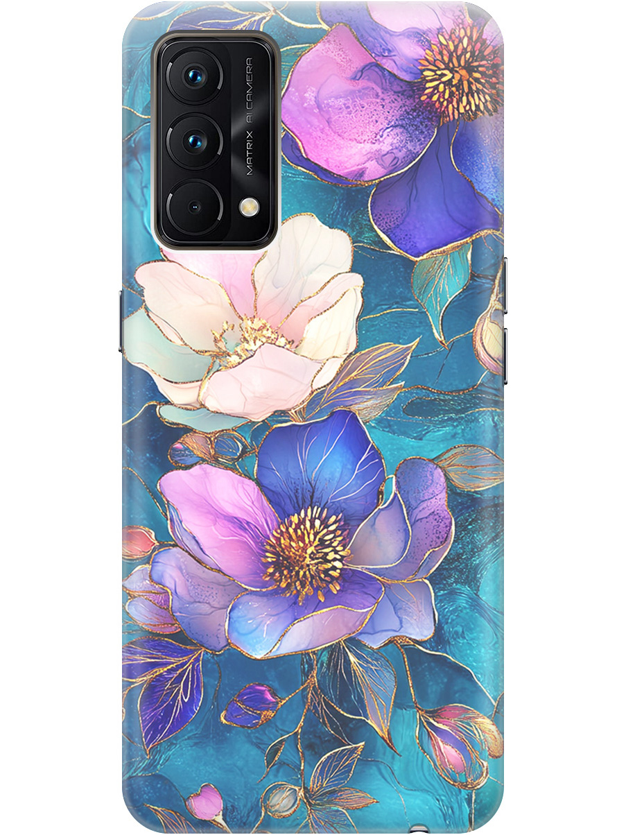 

Силиконовый чехол на Realme GT Master Edition с принтом "Фиолетовые цветы и листья", Прозрачный;белый;синий, 740190223