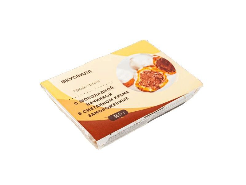 Пирожные ВкусВилл Профитроли с шоколадной начинкой в сметанном креме 350 г