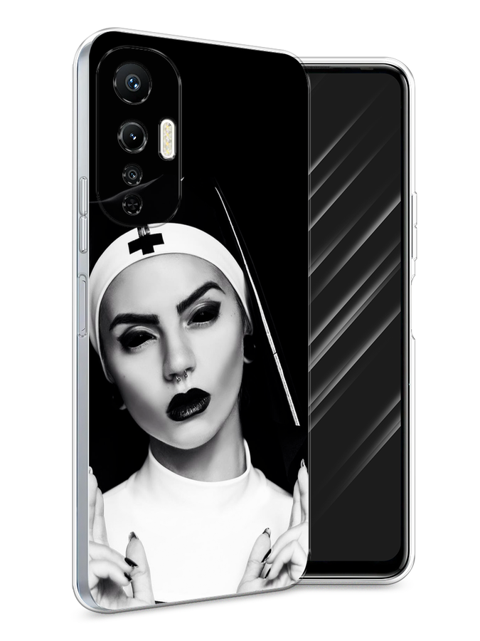 

Чехол Awog на Infinix Hot 20S "Черная монашка", Серый;черный, 3103650-9