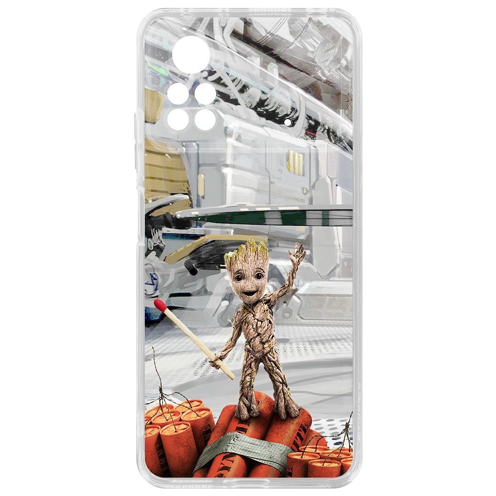 

Чехол-накладка Krutoff Clear Case Стражи Галактики. Малыш Грут для Xiaomi Poco X4 Pro 5G, Прозрачный