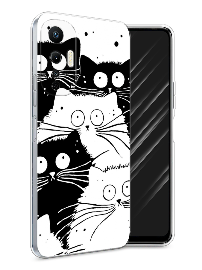 

Чехол Awog на Infinix Hot 20S "Коты черно-белые", Черный;белый, 3103650-2