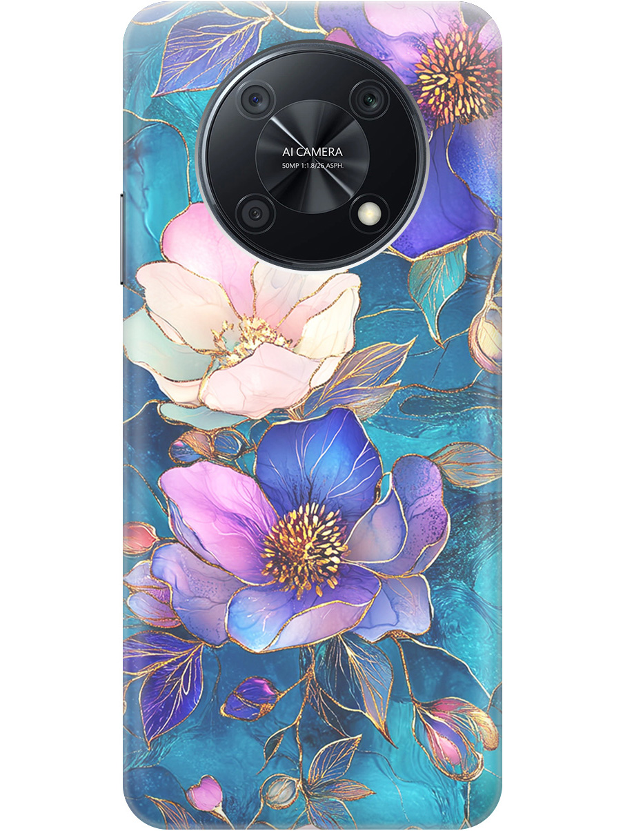 

Силиконовый чехол на Huawei nova Y90 с принтом "Фиолетовые цветы и листья", Прозрачный;белый;синий, 740188623
