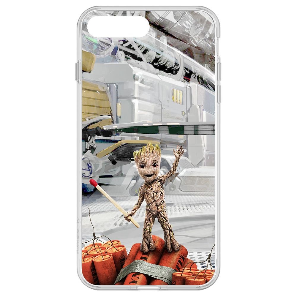 

Чехол-накладка Krutoff Clear Case Стражи Галактики. Малыш Грут для iPhone 7 Plus, Прозрачный