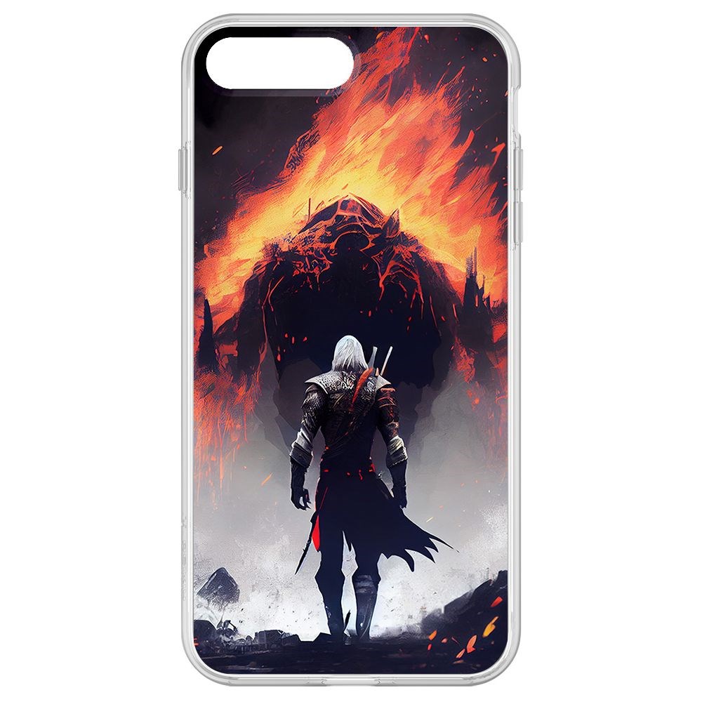 

Чехол-накладка Krutoff Clear Case Ведьмак. Геральт для iPhone 8 Plus, Прозрачный