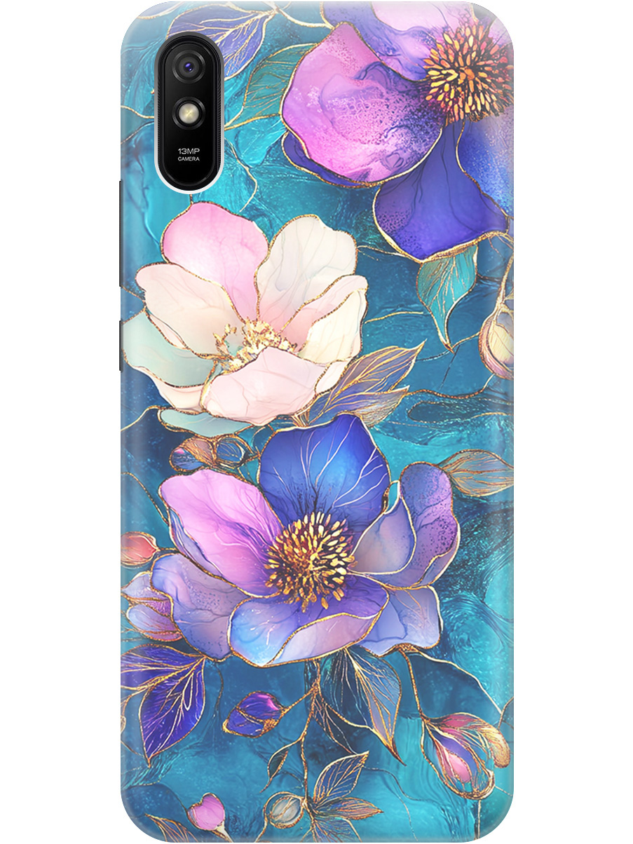 

Силиконовый чехол на Xiaomi Redmi 9A с принтом "Фиолетовые цветы и листья", Прозрачный;белый;синий, 723276923